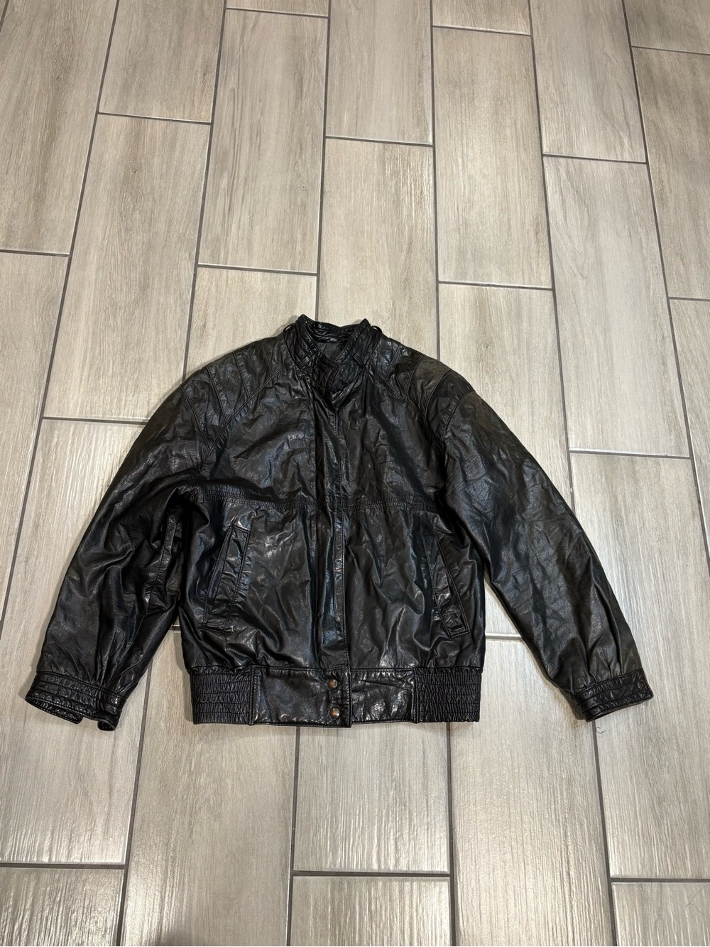 Rajac black Leather jacket 18x23